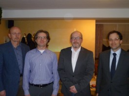 Winfried Hartwig, Jürgen Krack, Markus Hofmann mit Bürgermeister Christian Henkel