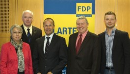 Foto (v.l.): Der neu gewählte Kreisvorstand der FDP Fulda: Sibylle Herbert, Günter Wolf, Jürgen Lenders, Peter Wolff, Mario Klotzsche
