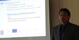 Harald Finke (Vogelsberg Consult GmbH) stellte Verlauf und Ergebnisse des Projekts „Fit² - Stärkung von KMU“ vor.