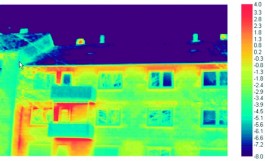 Foto: Wohnstadt GmbH, Kassel Thermografie eines Hauses mit ungedämmter Fassade